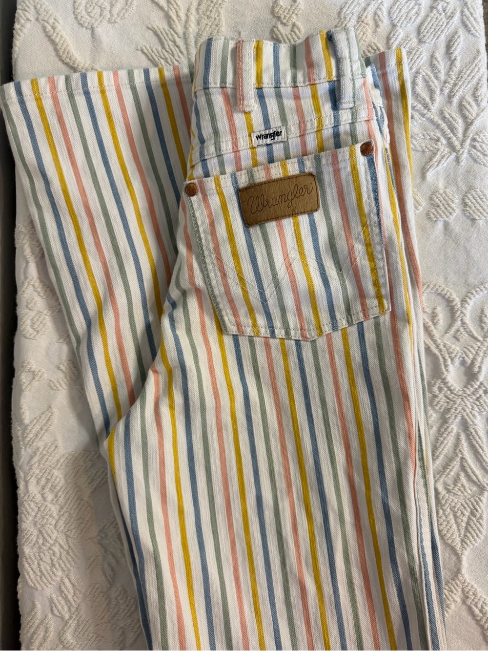 Wrangler from the Buckle, Women's High-Rise Striped Wide Leg Jeans - Multicolor - Picture 9 of 9
